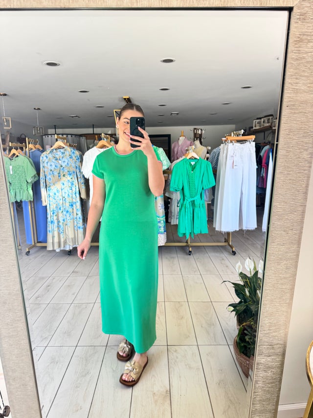 slim fit dress slacks Under The Stars Kelly Green Tie Back Dress  Shop the Mint